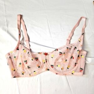 Parade 2X‎ Floral Embroidered Pink Bra